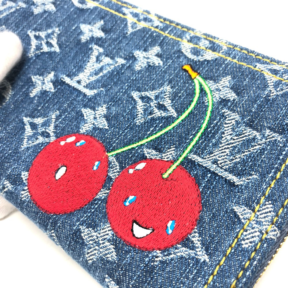 LOUIS VUITTON Long Wallet Purse M23161 denim blue Takashi Murakami collaboration monogram denim LV ï¿½~ TM Zippy Wallet unisex(Unisex)