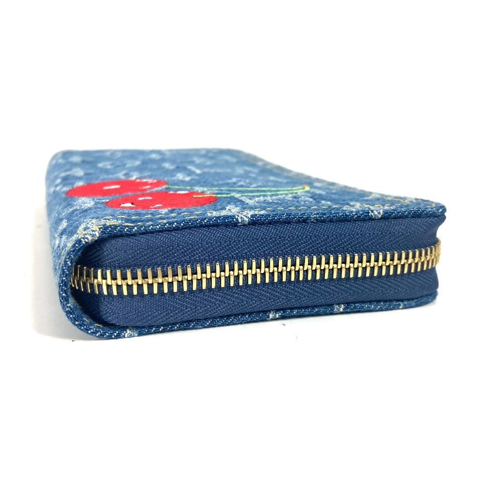 LOUIS VUITTON Long Wallet Purse M23161 , Monogram Cherry Denim blue Takashi Murakami collaboration monogram denim cherry LV Ã TM Zippy Wallet