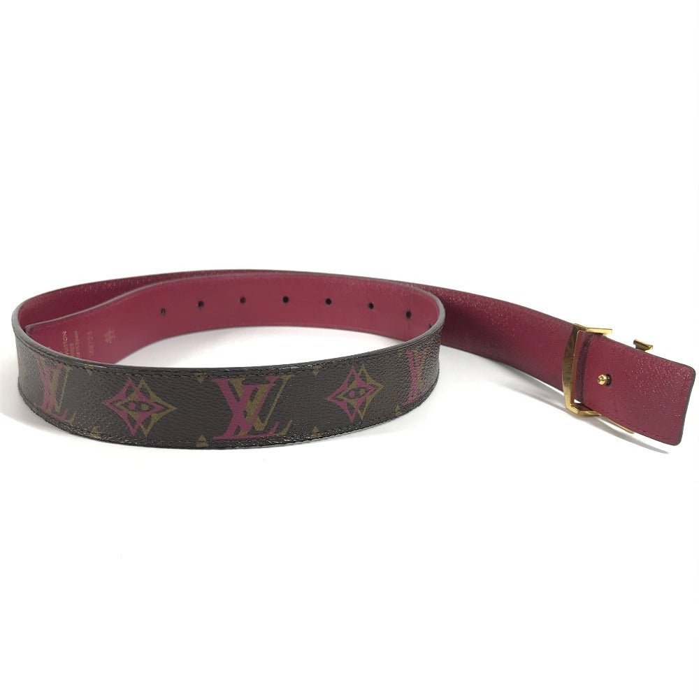 LOUIS VUITTON belt M9704V Monogram canvas Brown Monogram Saintur Women 85