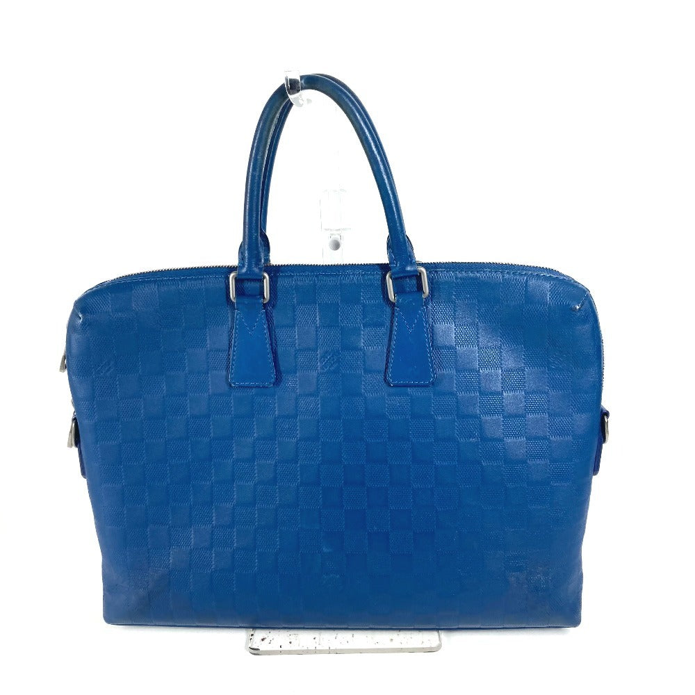 LOUIS VUITTON Business bag N41328 Damier Anfini Leather blue Damier Anfini Porto de Cumanjour PDJ mens