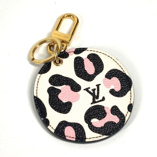 LOUIS VUITTON key ring MP3070 leather beige Porto Cle Illustre Wild at Heart