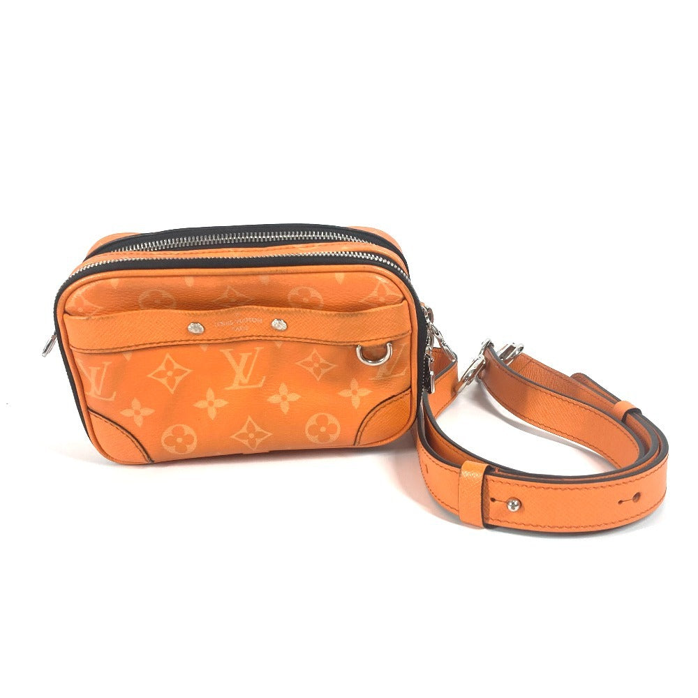 LOUIS VUITTON Shoulder Bag M31073 Monogram canvas, Taiga leather Orange Taigalama Alpha Wearable Wallet NV