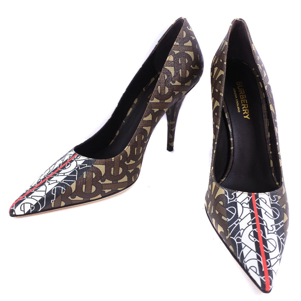 BURBERRY pumps 8018752 1003 PVC , Calfskin Brown Monogram Women 36