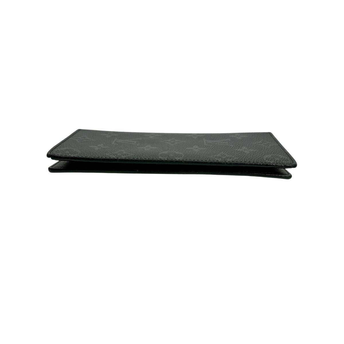 LOUIS VUITTON Long Wallet Purse M61697 Monogram canvas Gray x black Bifold Walletlong wallet Eclipse Portefeuille Blaza mens
