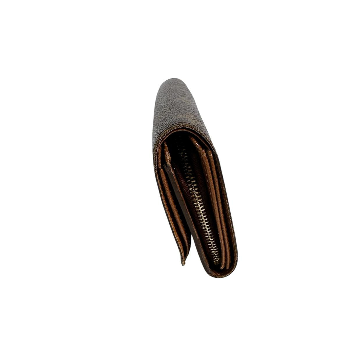 LOUIS VUITTON Bifold Wallet M61736 Monogram canvas Brown L-shaped fastener Monogram Porto Monevier Tresor unisex(Unisex)