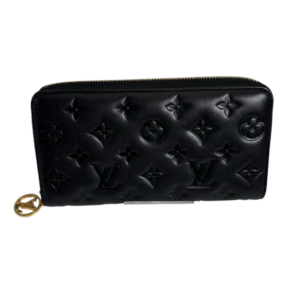 LOUIS VUITTON Long Wallet Purse M81510 lambskin Noir Monogram Zippy wallet
