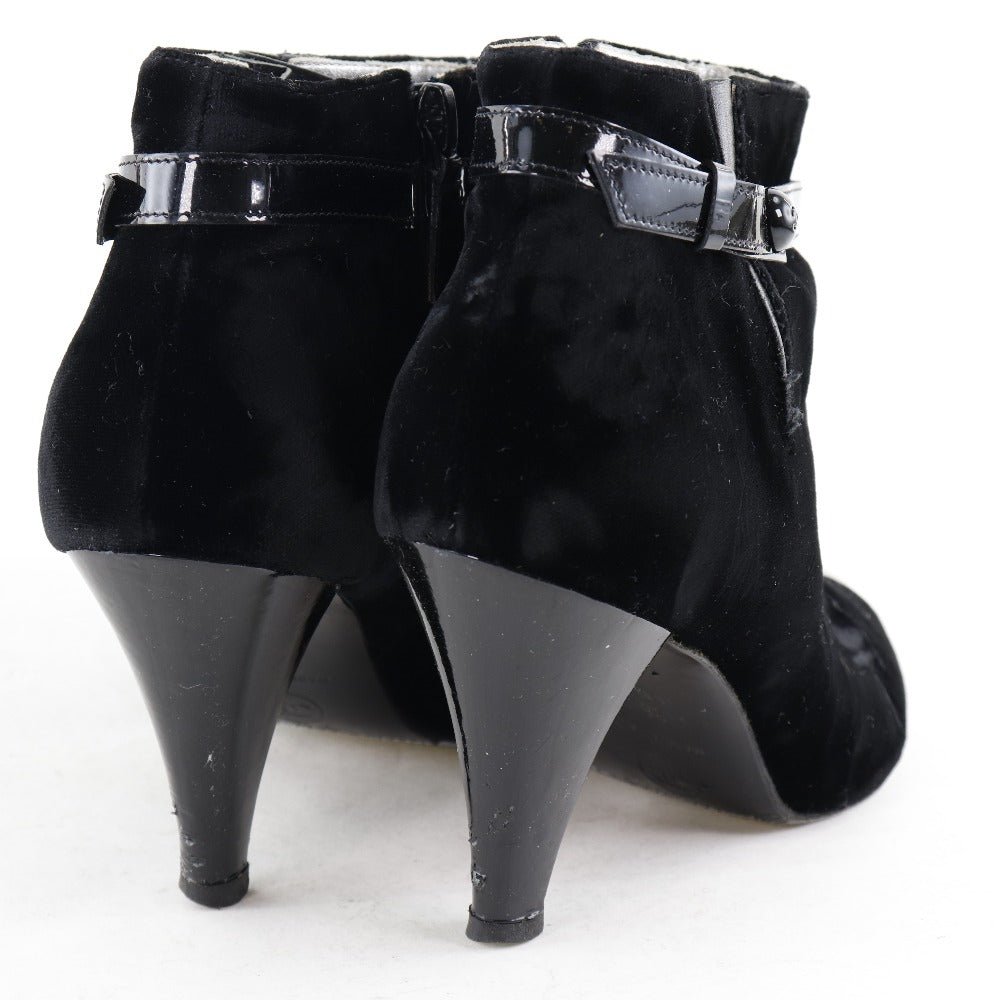 CHANEL boots velvet black Women 36C