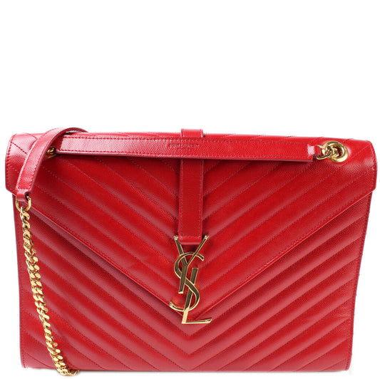 Saint Laurent 354118 Monogramme Chevron Satchel Bag