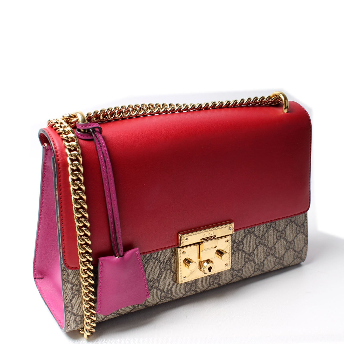 Gucci 409486 Padlock GG Supreme Shoulder Medium Bag