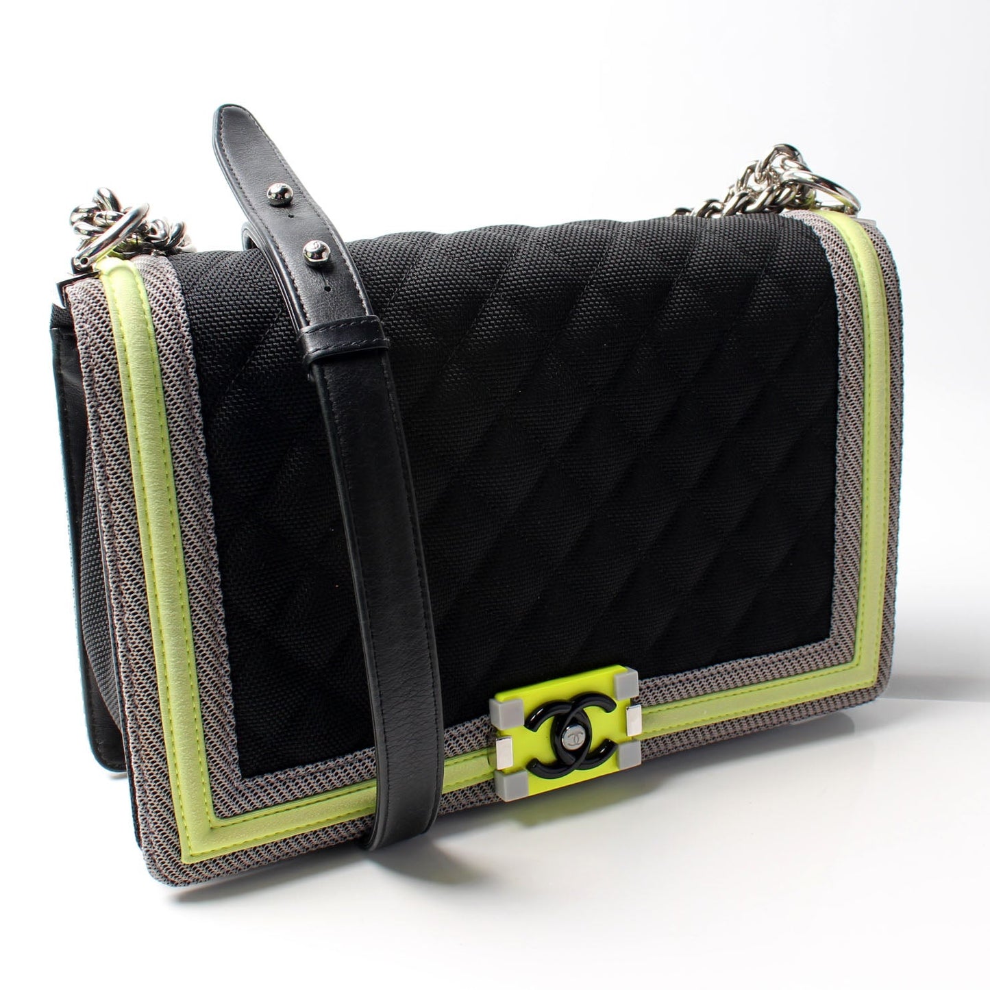 Chanel Boy Large Neon Nylon 22M Bag