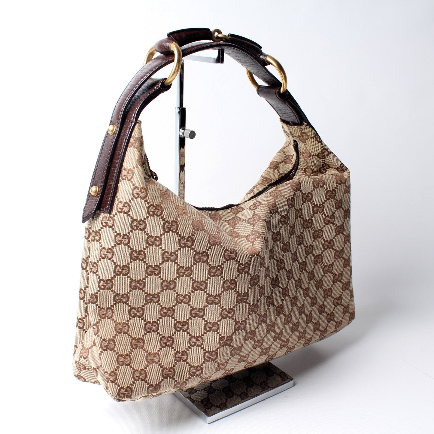 Gucci 115867 Horsebit GG Hobo Bag