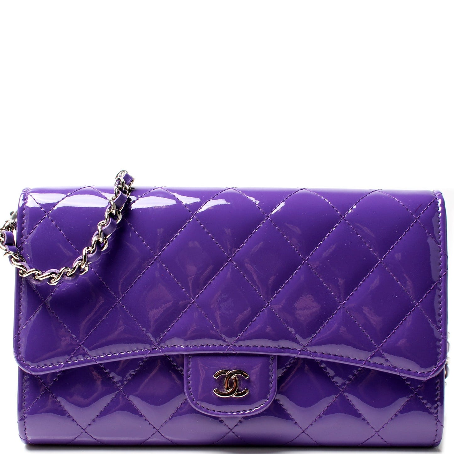 Chanel Classic Clutch W/ Chain Patent 21M Bag