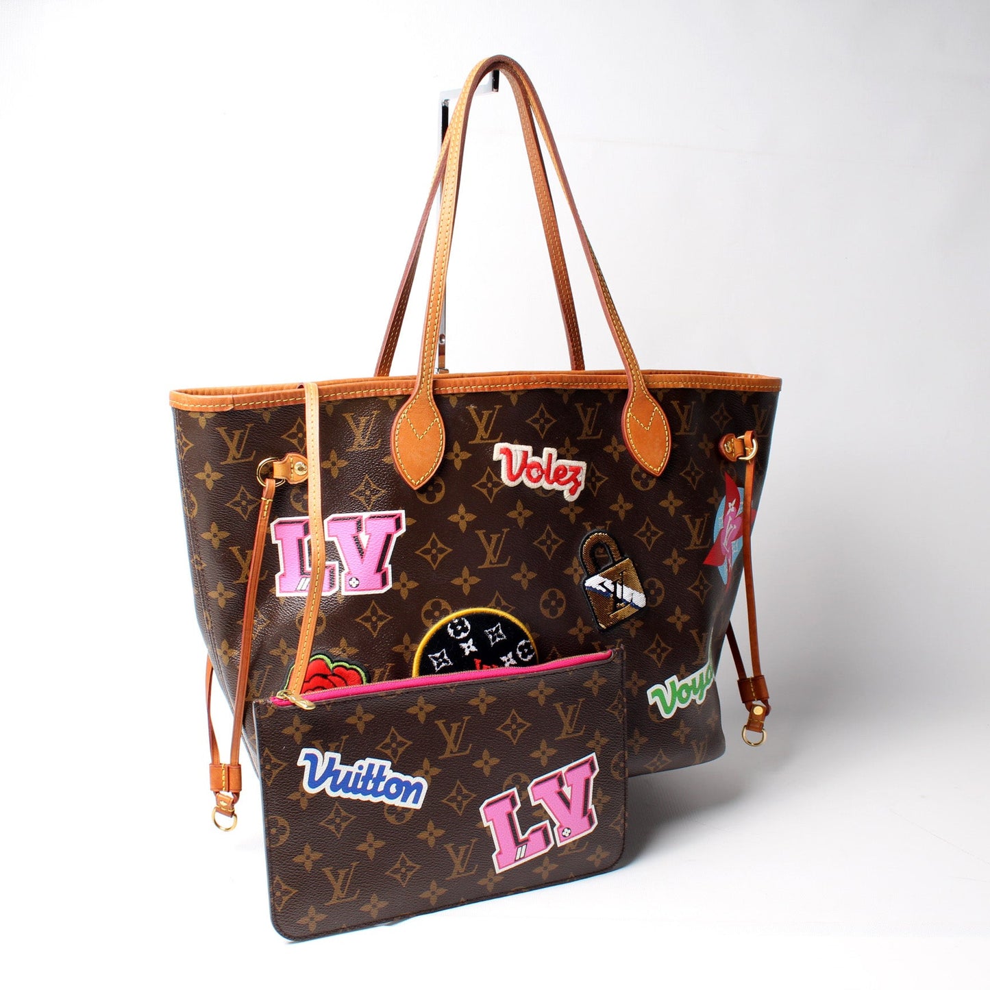 Louis Vuitton Neverfull MM Patches with Wallet
