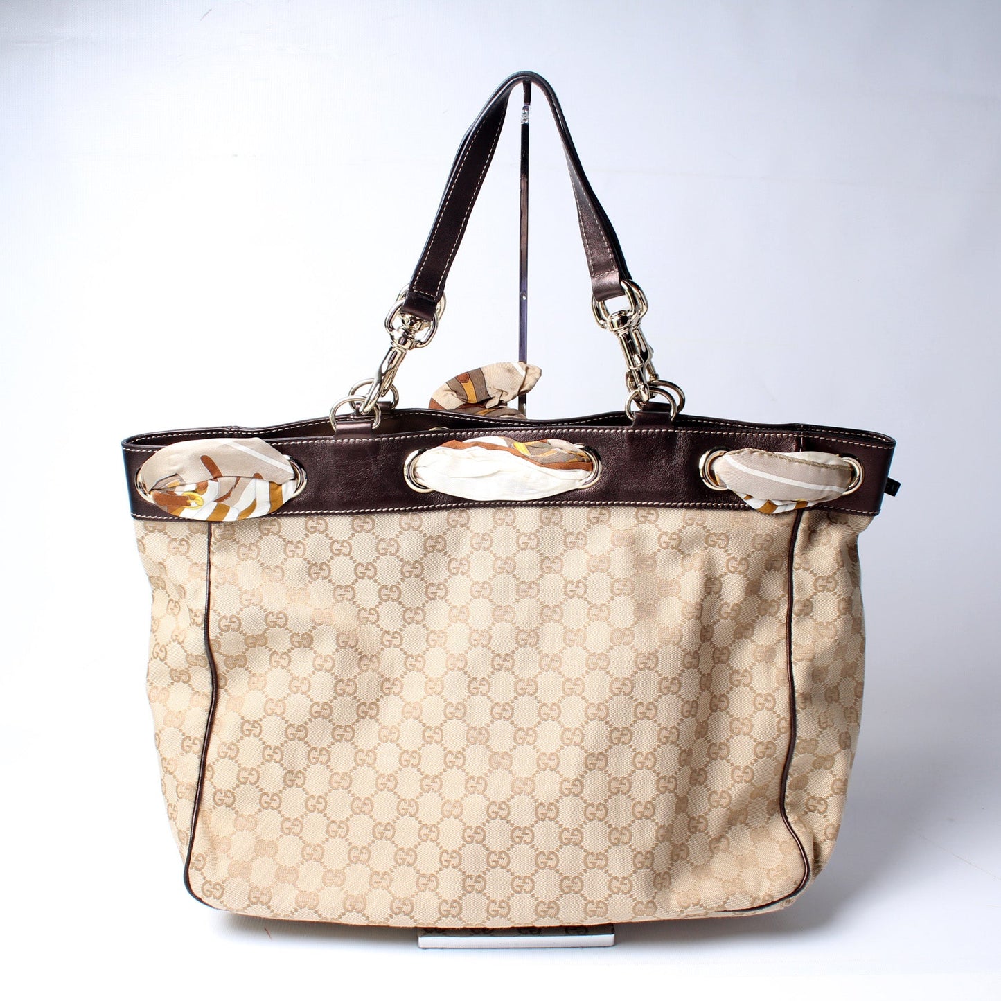 Gucci 153033 GG Canvas Positano Tote Bag