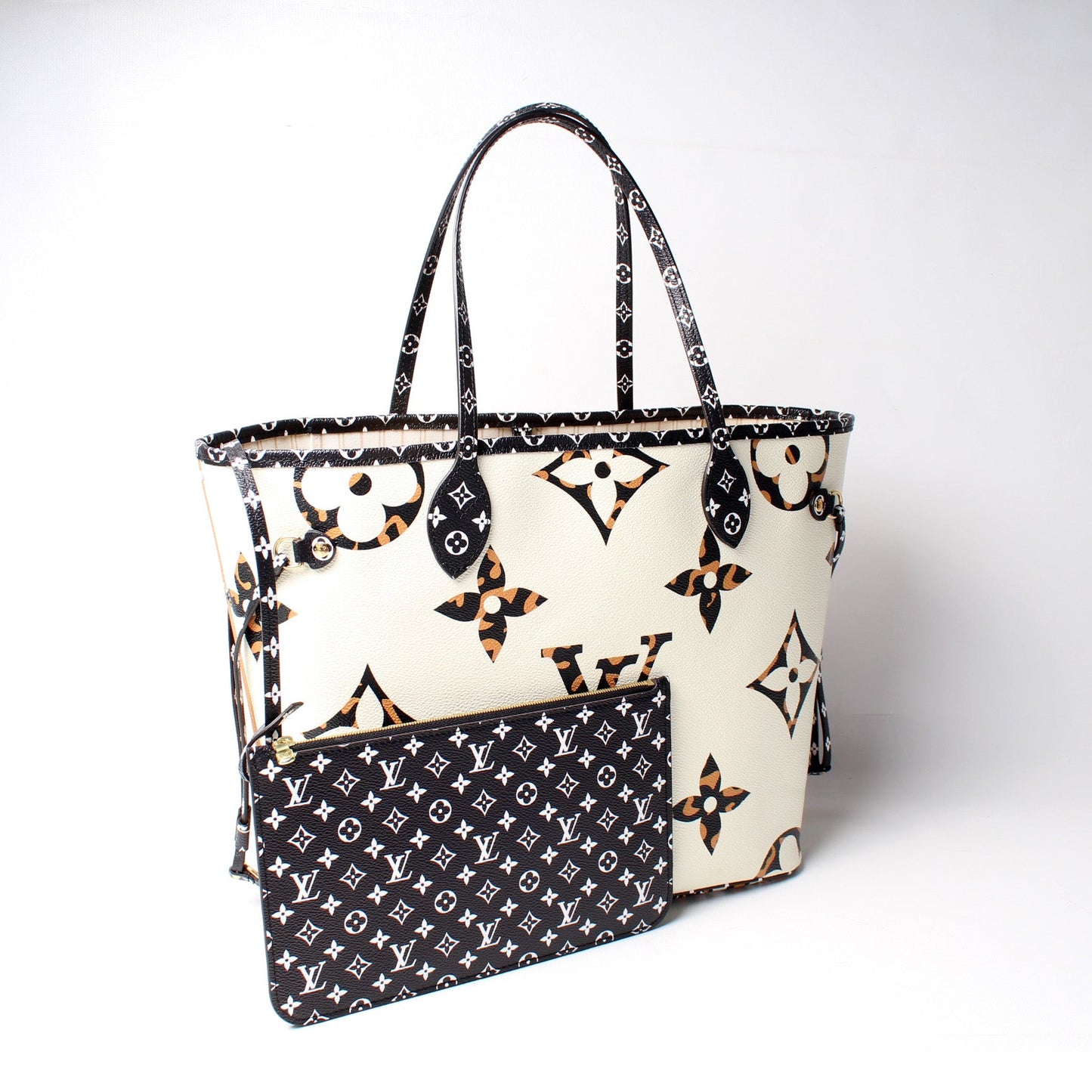 Louis Vuitton Neverfull MM W/ Pochette Giant Jungle