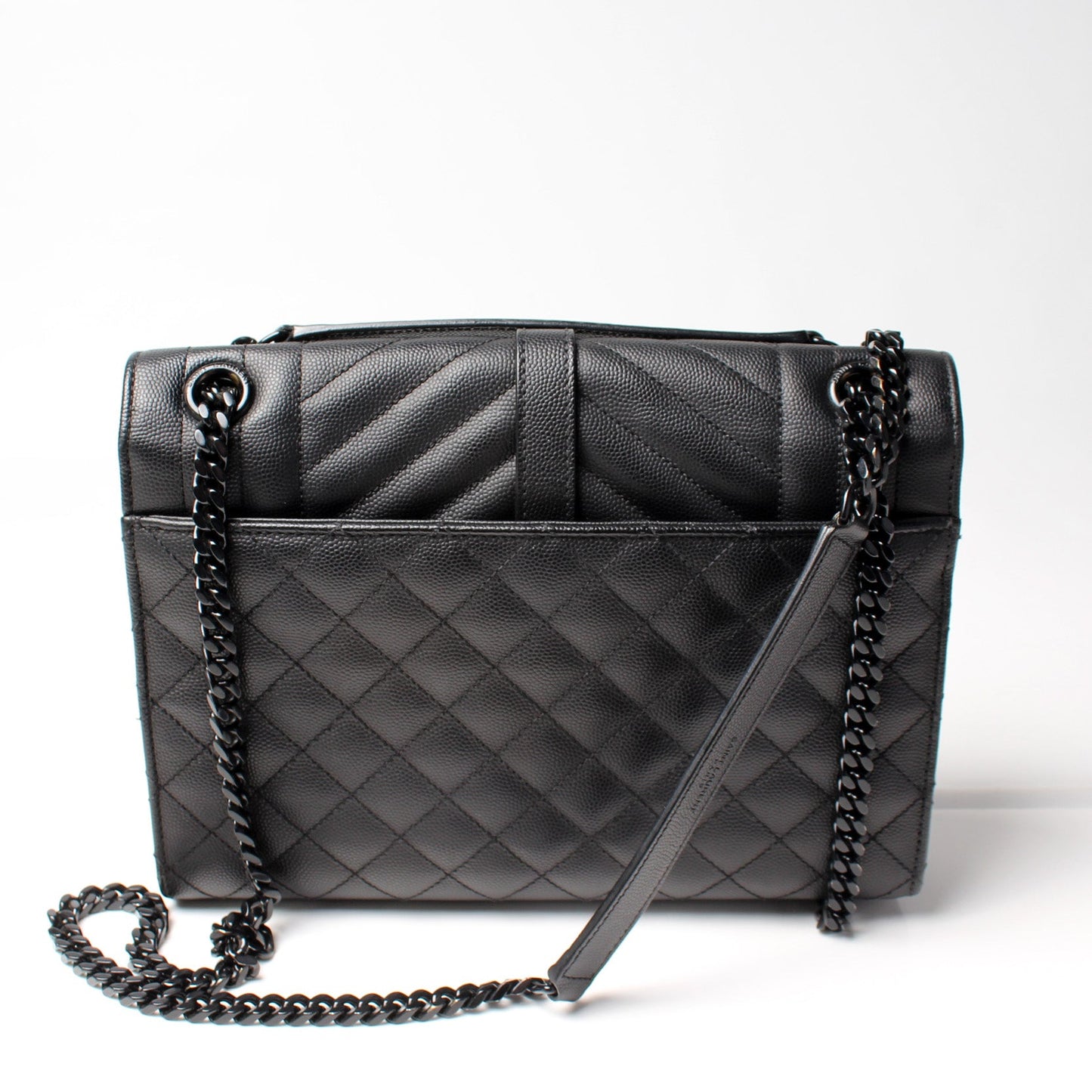 Saint Laurent Grain De Monogram Triquilt Medium Satchel Bag