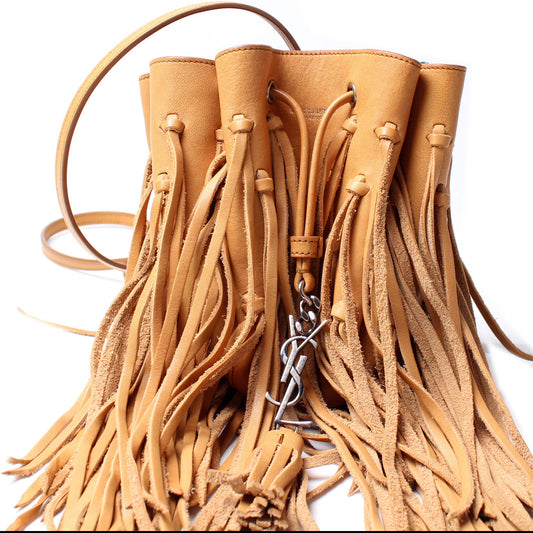 Saint Laurent Mini Bourse Fringe Bucket Bag
