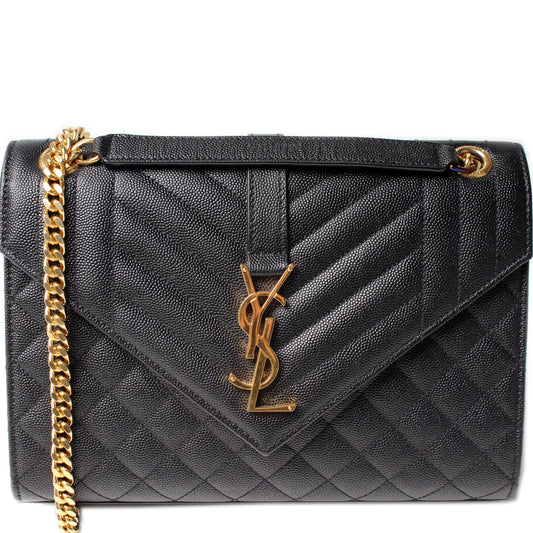 Saint Laurent Envelope Medium Chain Chevron 600185 Bag