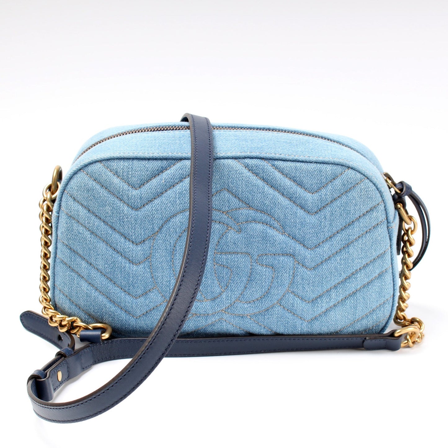 Gucci 447632 Marmont Small Denim Camera Bag