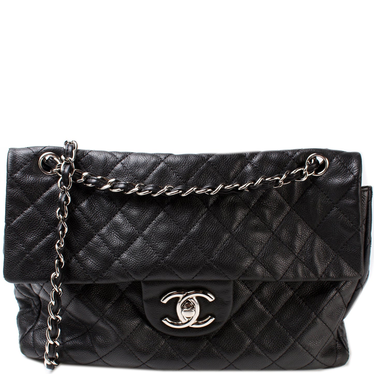 Chanel Washed Caviar Jumbo Single Flap 12M Bag