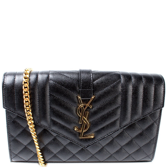 Saint Laurent Chain Wallet Mix Matelasse Bag