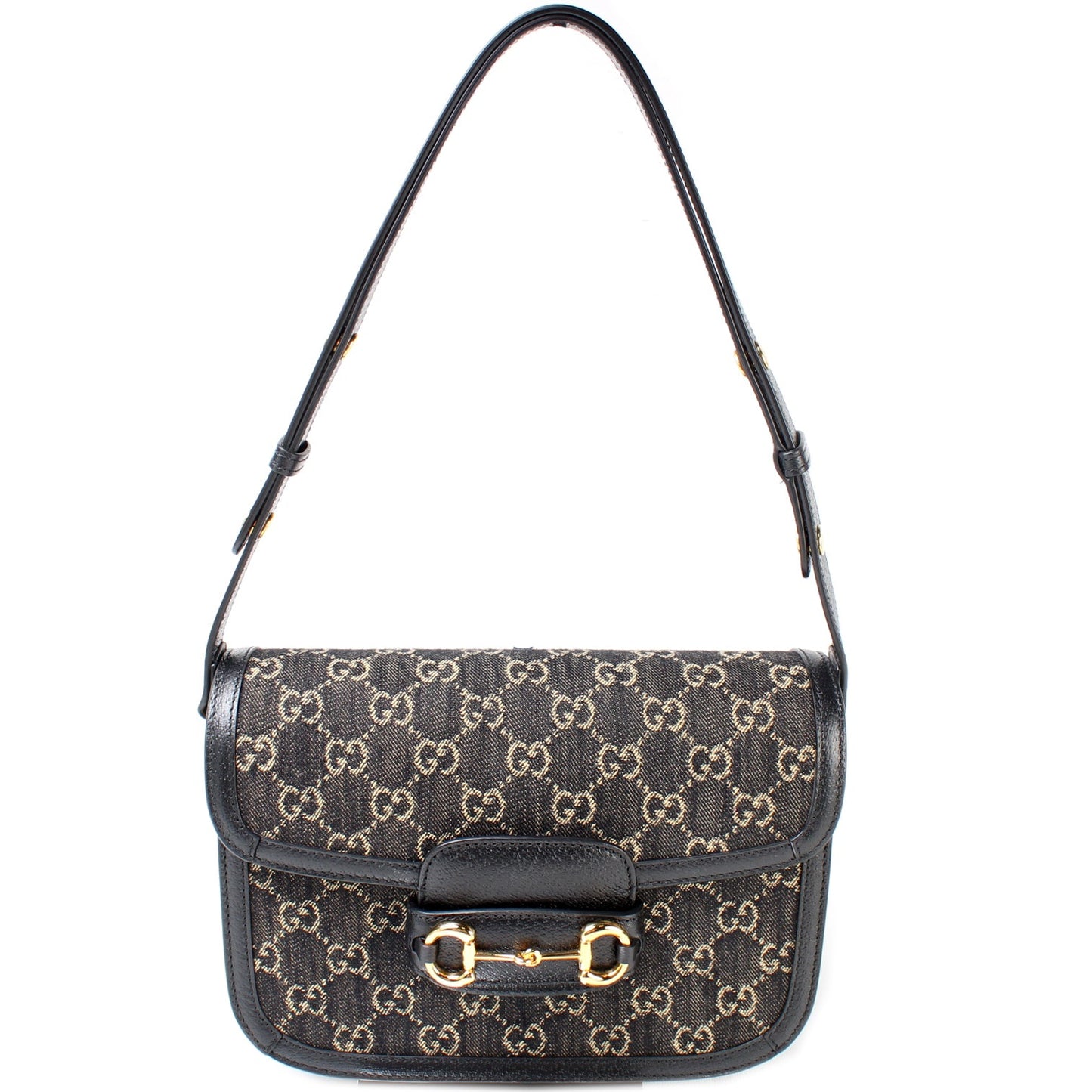 Gucci 602204 Horsebit 1955 Denim Shoulder Bag