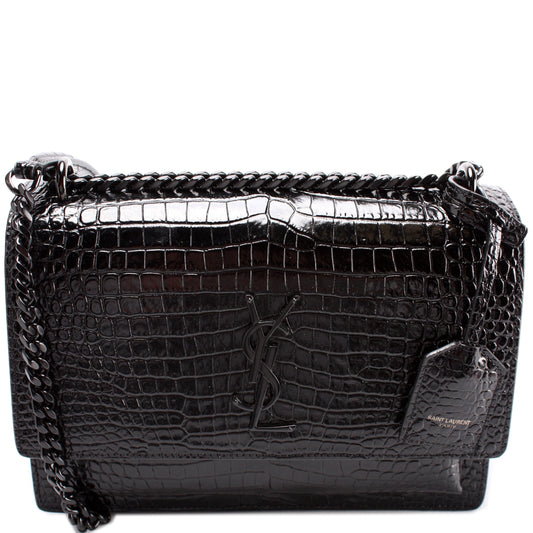 Saint Laurent Sunset Medium Croc 442906 Bag