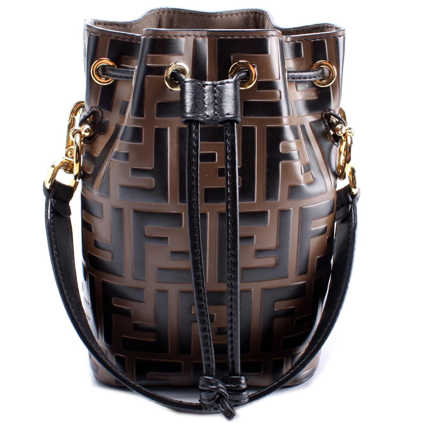 Fendi Mini Mon Tresor Bucket FF Leather Bag