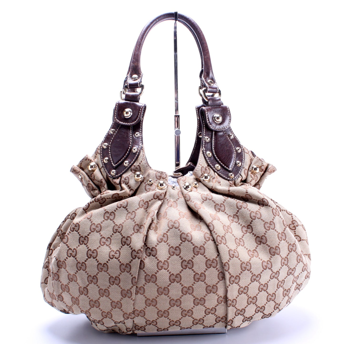Gucci 203624 GG Canvas Studded Pelam Medium Bag