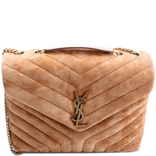 Saint Laurent Loulou Medium Quilted Suede Bag