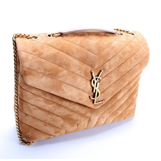 Saint Laurent Loulou Medium Quilted Suede Bag