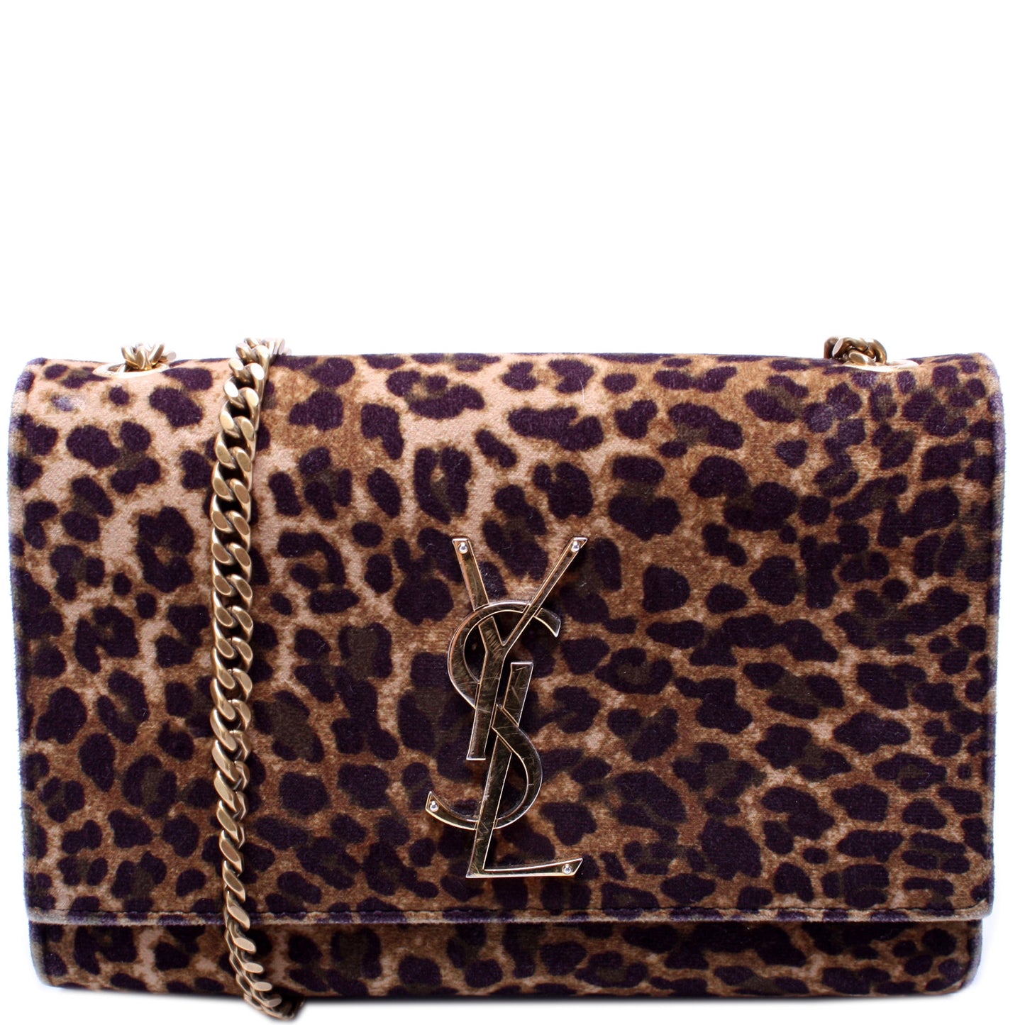 Saint Laurent Kate Chain Wallet Leopard Bag