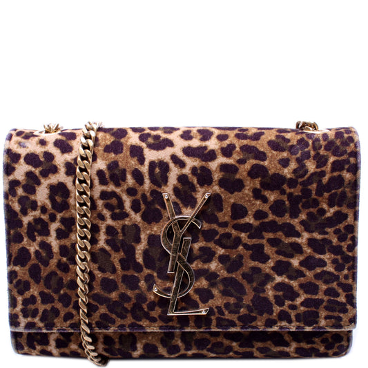 Saint Laurent Kate Chain Wallet Leopard Bag