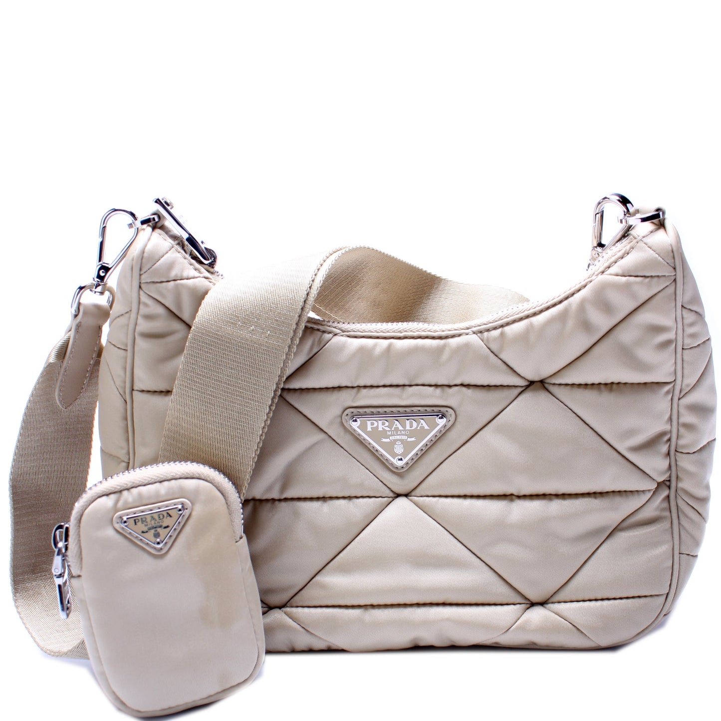 Prada 1BC151 Re-Nylon Padded Hobo Bag