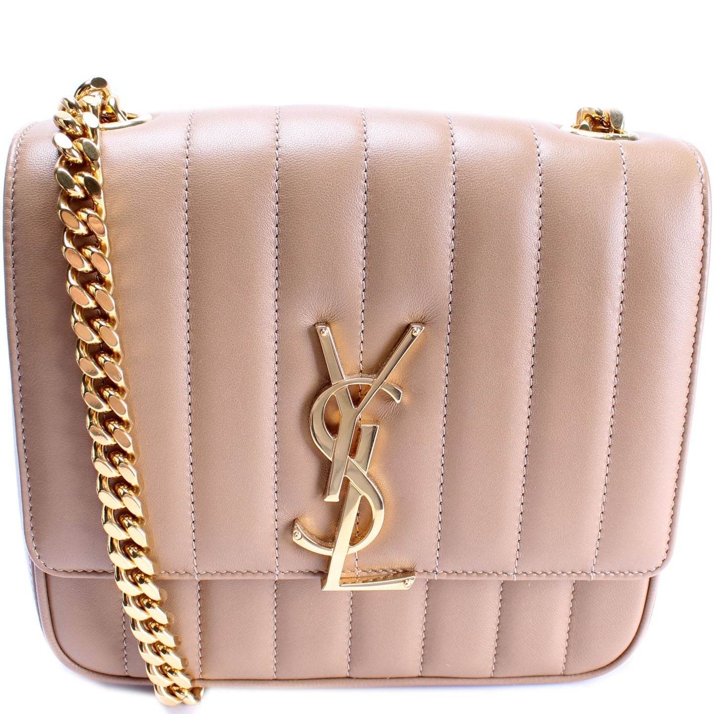 Saint Laurent Vicky Medium Chain Lambskin Bag