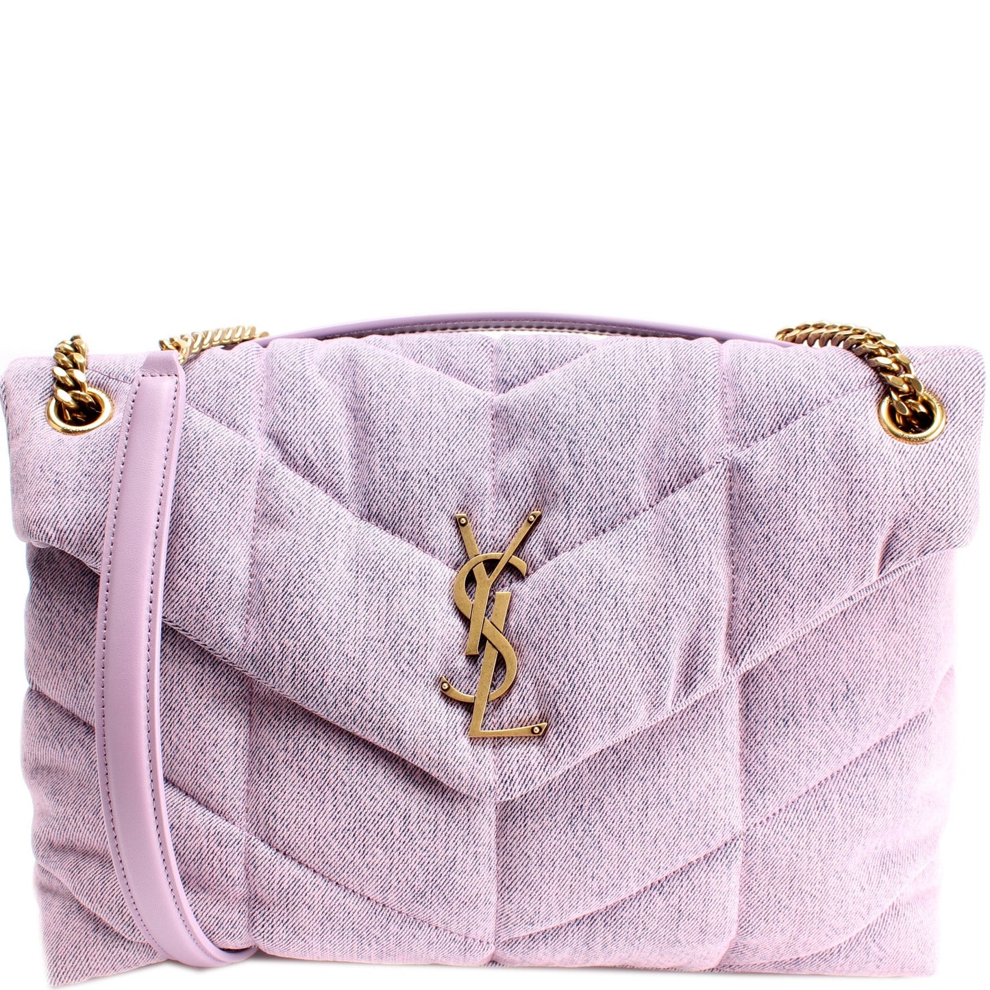 Saint Laurent Puffer Quilted Medium Denim 577475 Bag