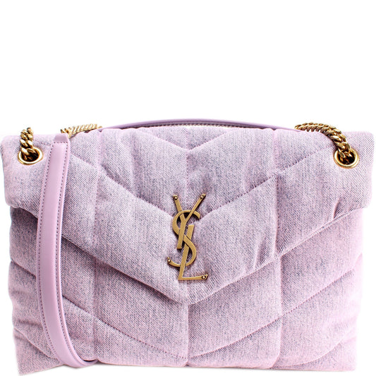 Saint Laurent Puffer Quilted Medium Denim 577475 Bag
