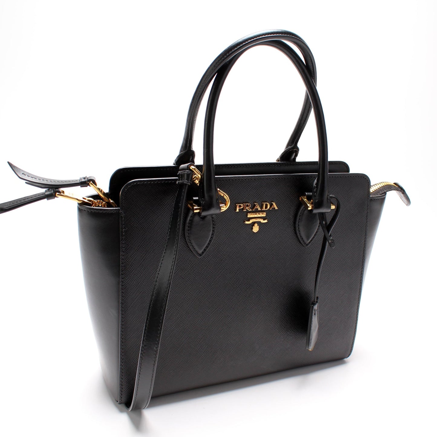 Prada Saffiano/Calfskin Top Handle Bag