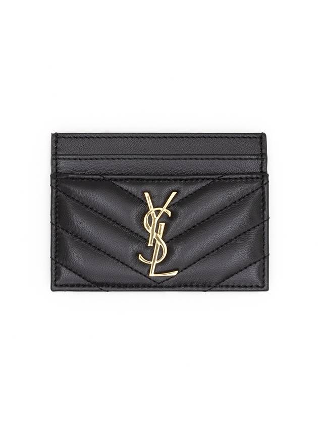 Luxury Saint Laurent Trending 2025 Cassandre Matelasse Lambskin Card Wallet Black