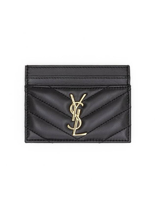 Luxury Saint Laurent Trending 2025 Cassandre Matelasse Lambskin Card Wallet Black