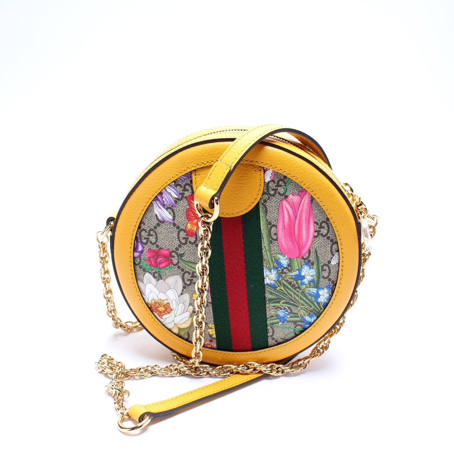 Gucci 550618 Ophidia GG Flora Round Small Crossbody Bag