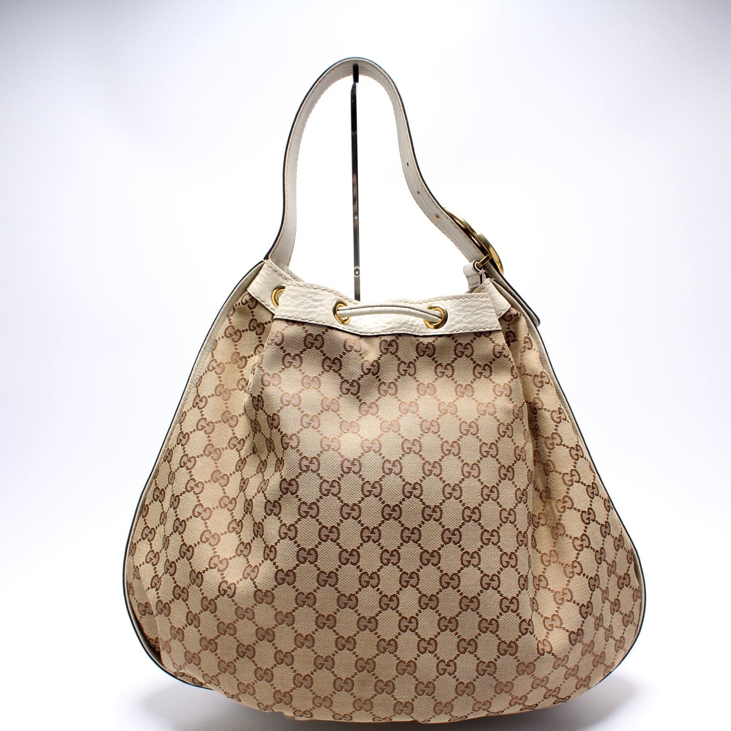 Gucci 223951GG Canvas Interlocking Icon Drawstring Hobo Bag