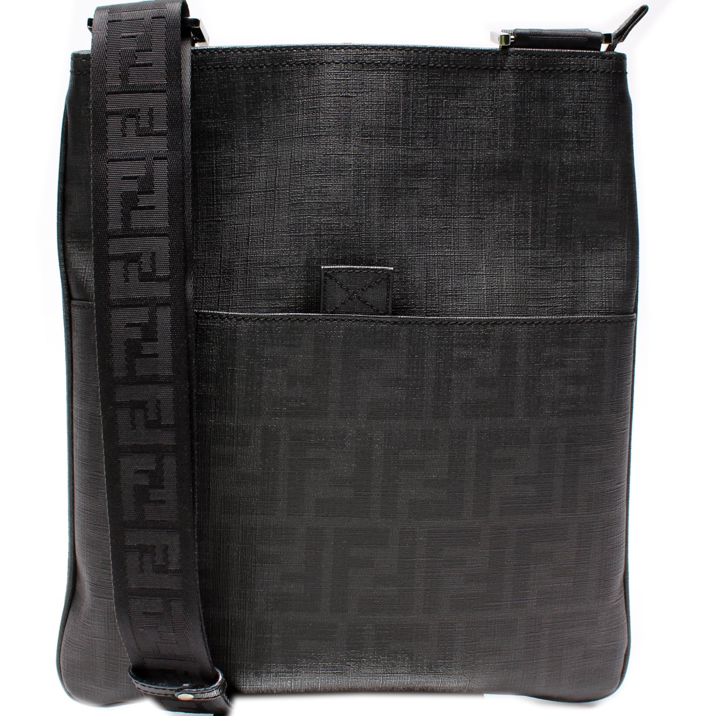 Fendi Spalmati Zucca Flat Messenger Bag