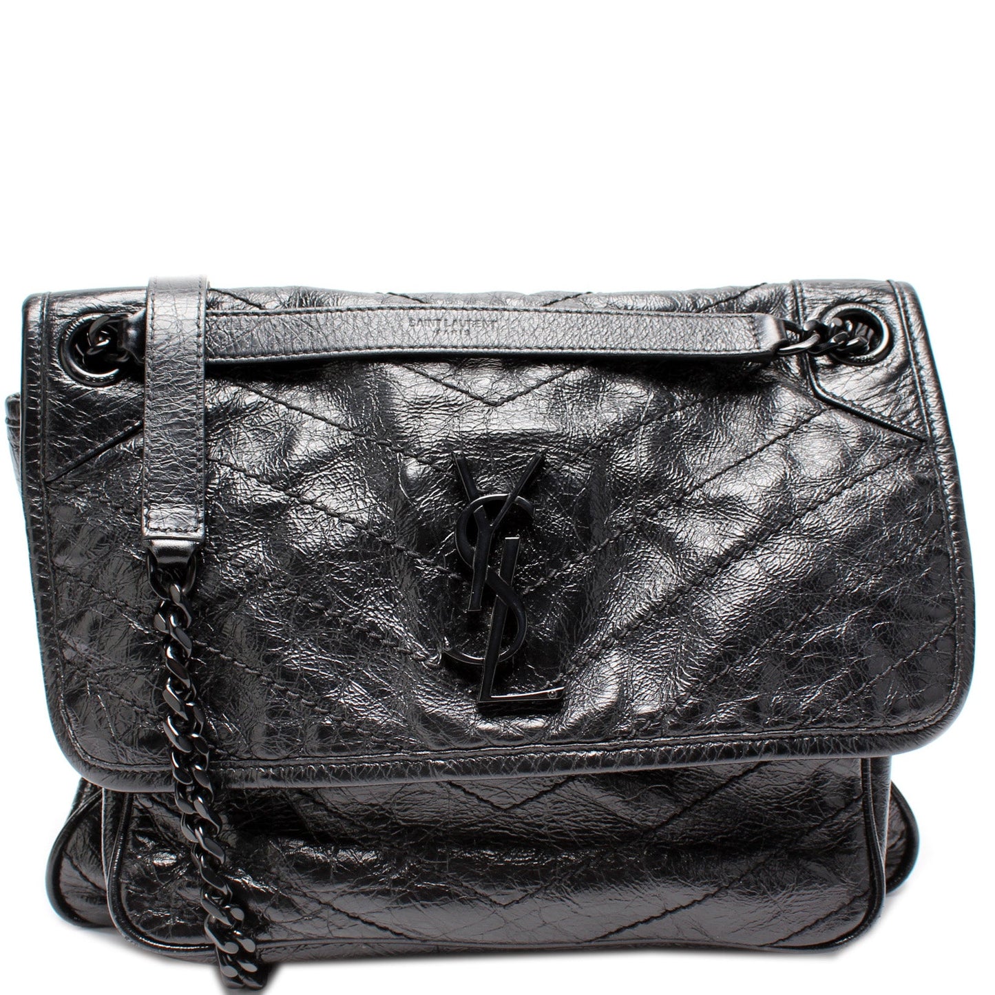 Saint Laurent Niki Medium Crinkle Leather Bag