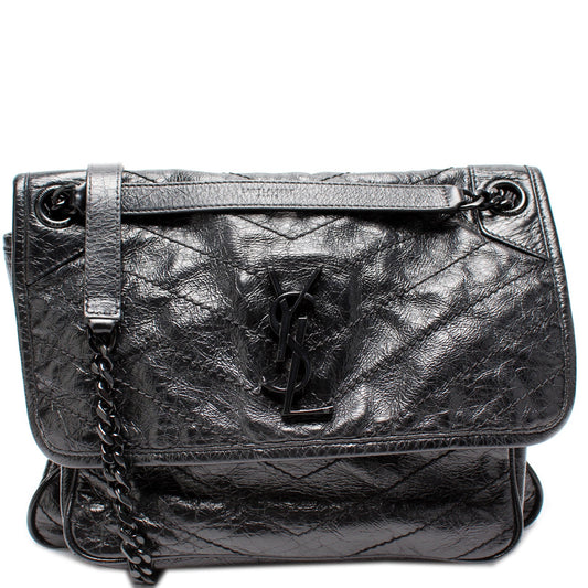 Saint Laurent Niki Medium Crinkle Leather Bag