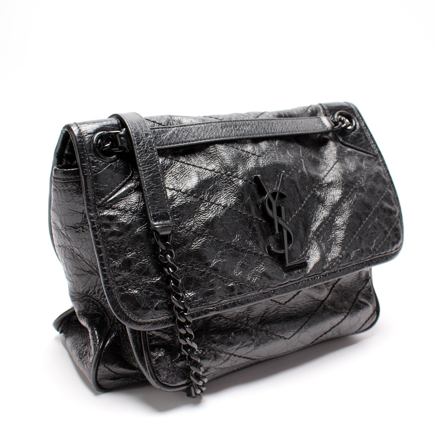 Saint Laurent Niki Medium Crinkle Leather Bag