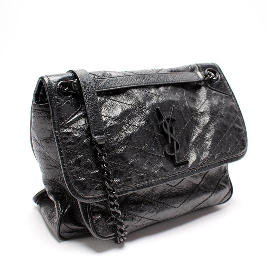 Saint Laurent Niki Medium Crinkle Leather Bag