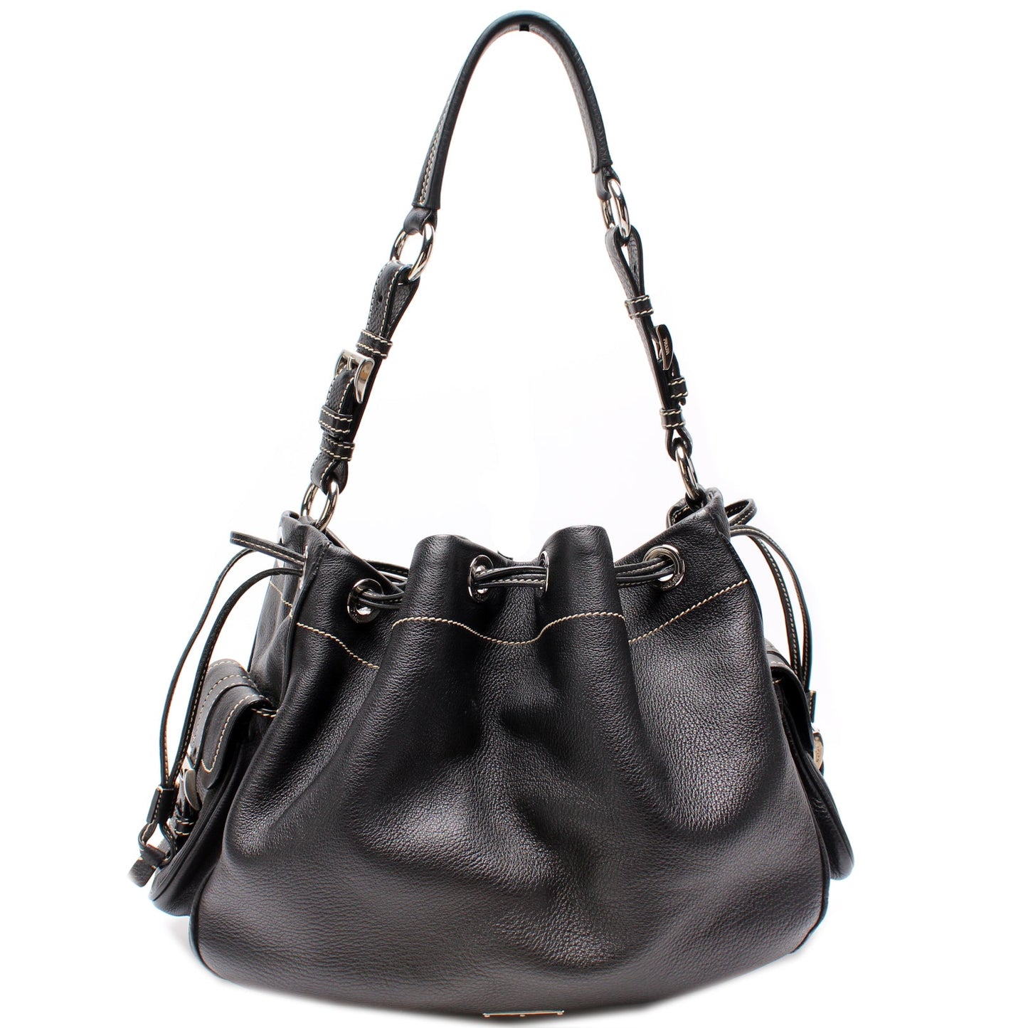 Prada Vitello Daino Drawstring Pocket Hobo Bag