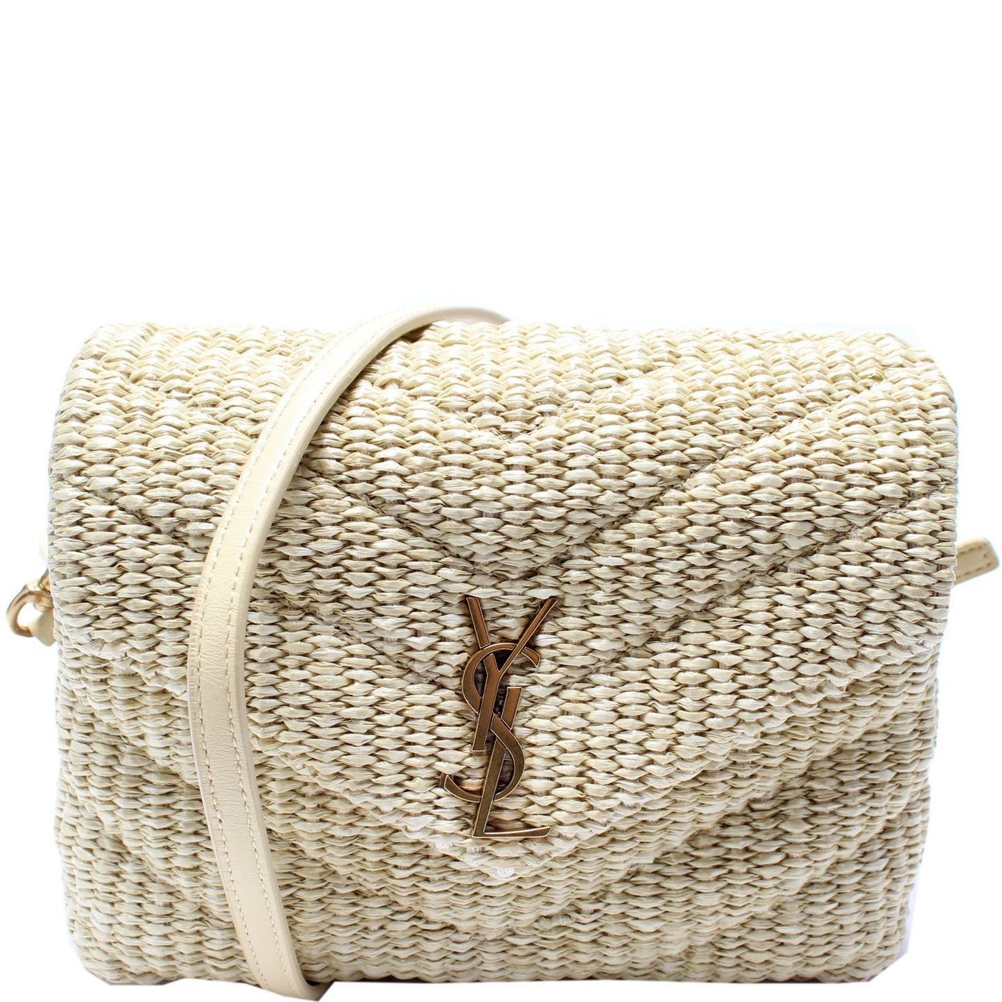 Saint Laurent Loulou Satchel Toy Crossbody Raffia 467072 Bag