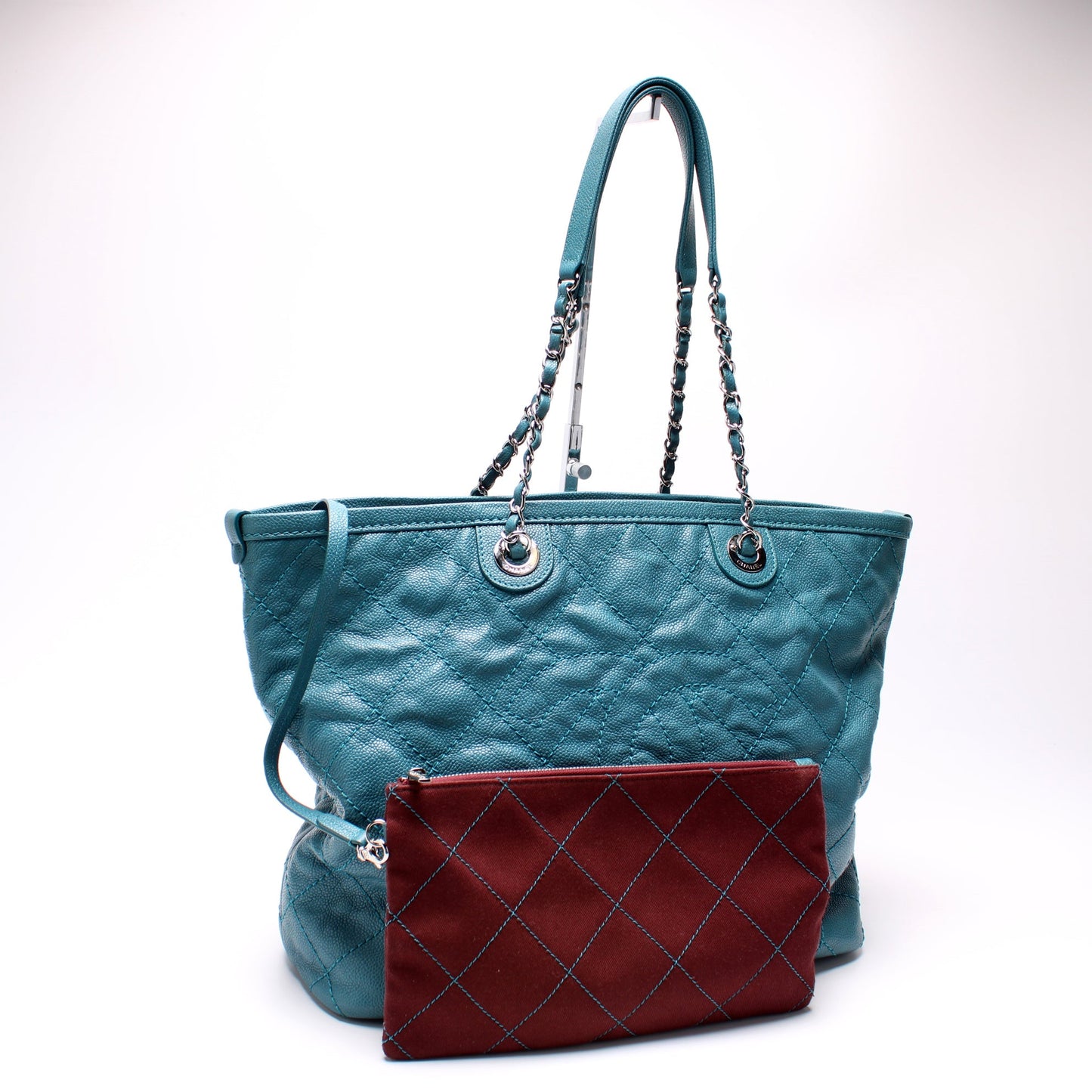 Chanel CC Shopping Tote With Pouch Quilted Caviar 20M Bag